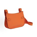 HERMES Jypsiere Gypsy silver buckle crossbody single-shoulder bag for women, aluminum Dan orange